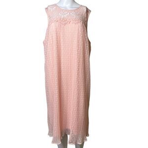 Lane Bryant Lace & Dotted Sleeveless Dress Pink Size 18/20